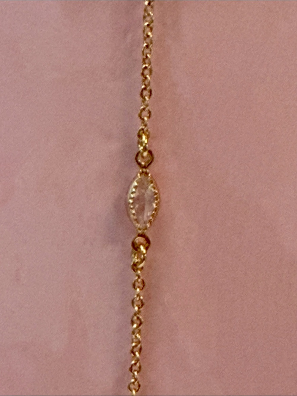 CRYSTAL HAZE Gold Marquise Link Hand Chain Bracelet and Ring 17”x 2” - Picture 7 of 14